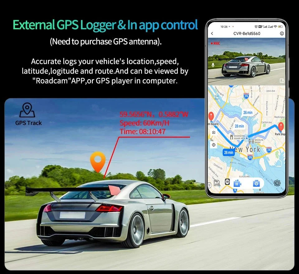 10 Inch 4K Mirror Dash Cam Wireless CarPlay Android Auto Dual Lens GPS WiFi DVR - stepyours.com