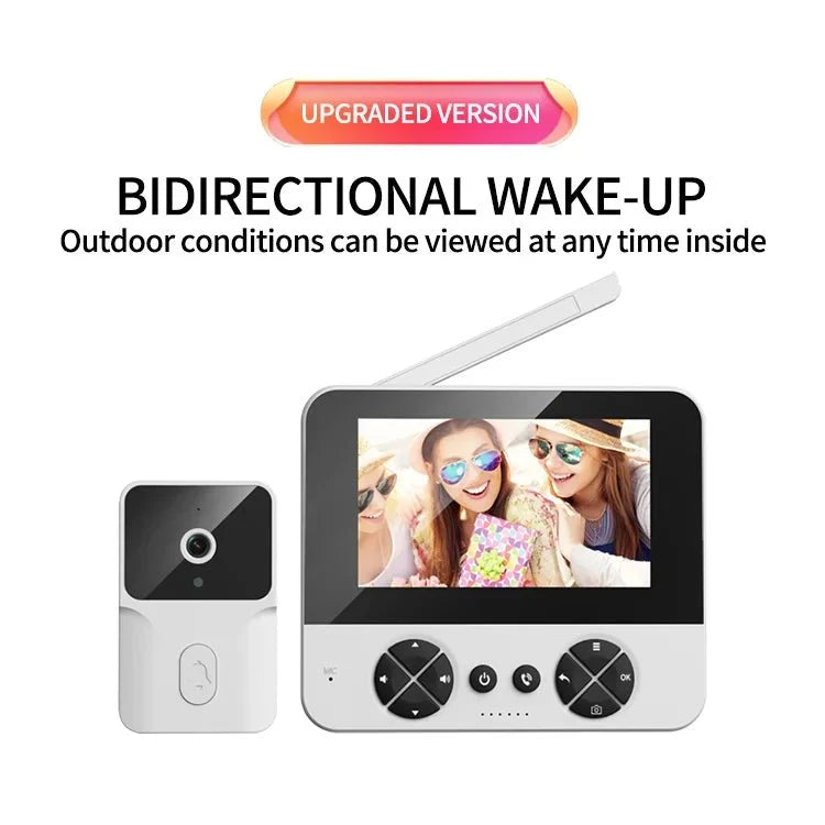 Wireless Video Doorbell 4.3 IR Night Vision Two Way Intercom - stepyours.com