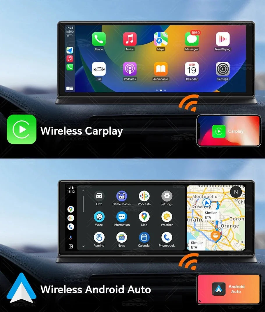 K8 Pro 11.3 Inch Dash Cam Dual Lens 5K GPS 5G WiFi Ultimate CarPlay Android Auto - stepyours.com
