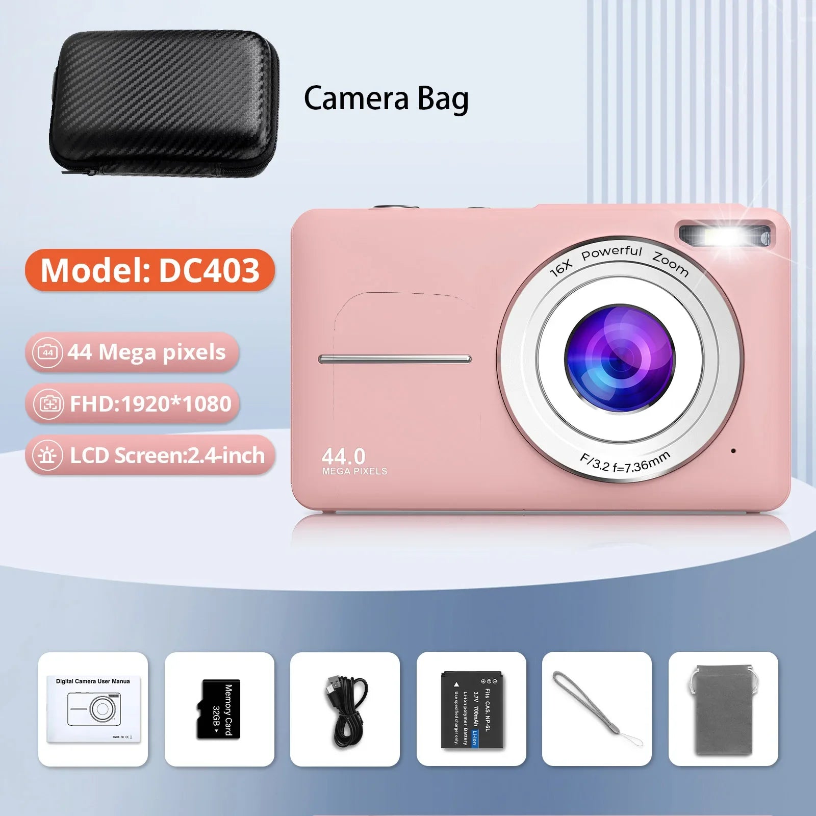 2024 Digital Camera 2.4 Inch 1080P Rechargeable For Kids Beginner Gift - stepyours.com