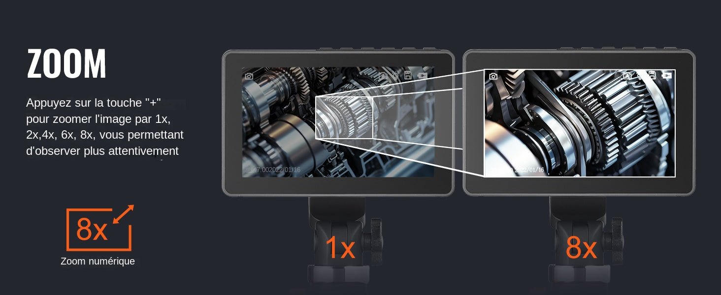 SucceBuy Articulating Borescope Camera With Light 5 Inch 1080P Display Hooks - stepyours.com