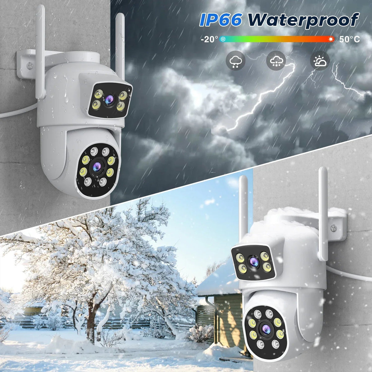Smart Outdoor Security Camera With AI Dual Lens - Enovarah