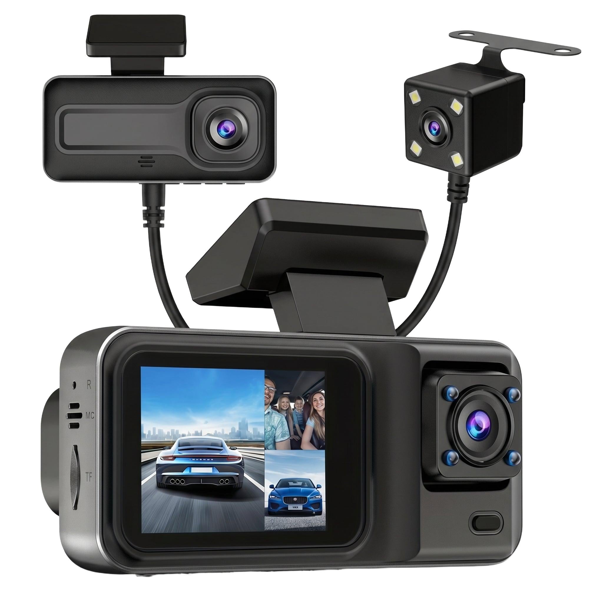 Smart 3 Channel Dash Cam for Cars 1080P Footage HD - stepyours.com