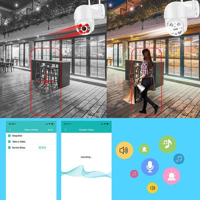 8MP 4K Wireless PTZ Camera AI Auto Tracking Color Night Vision CCTV iCsee - stepyours.com