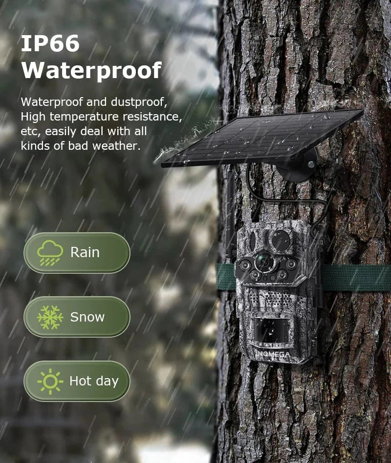INQMEGA4G Solar Trail Camera 2K Night Vision 5MP PIR Motion Activated - stepyours.com