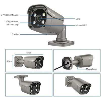 Techage AI PoE 4K Outdoor Security Camera With Two Way Audio For NVR - stepyours.com