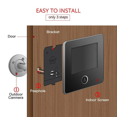 KAK 2.8 Inch LCD Door Viewer With IR Night Vision Pro - stepyours.com