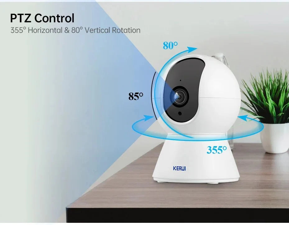 Kerui Mini Indoor Wireless 5MP WiFi IP Camera With Smart Auto Tracking - stepyours.com