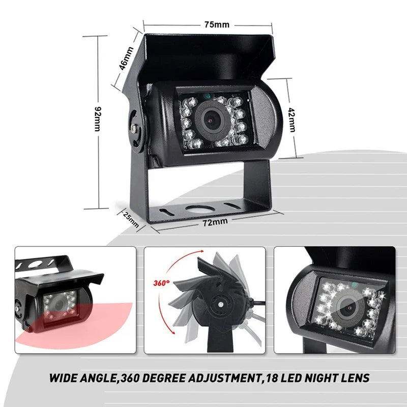 Waterproof 4 Pin AV Port Reverse Backup Camera With IR Night Vision For Trucks - stepyours.com