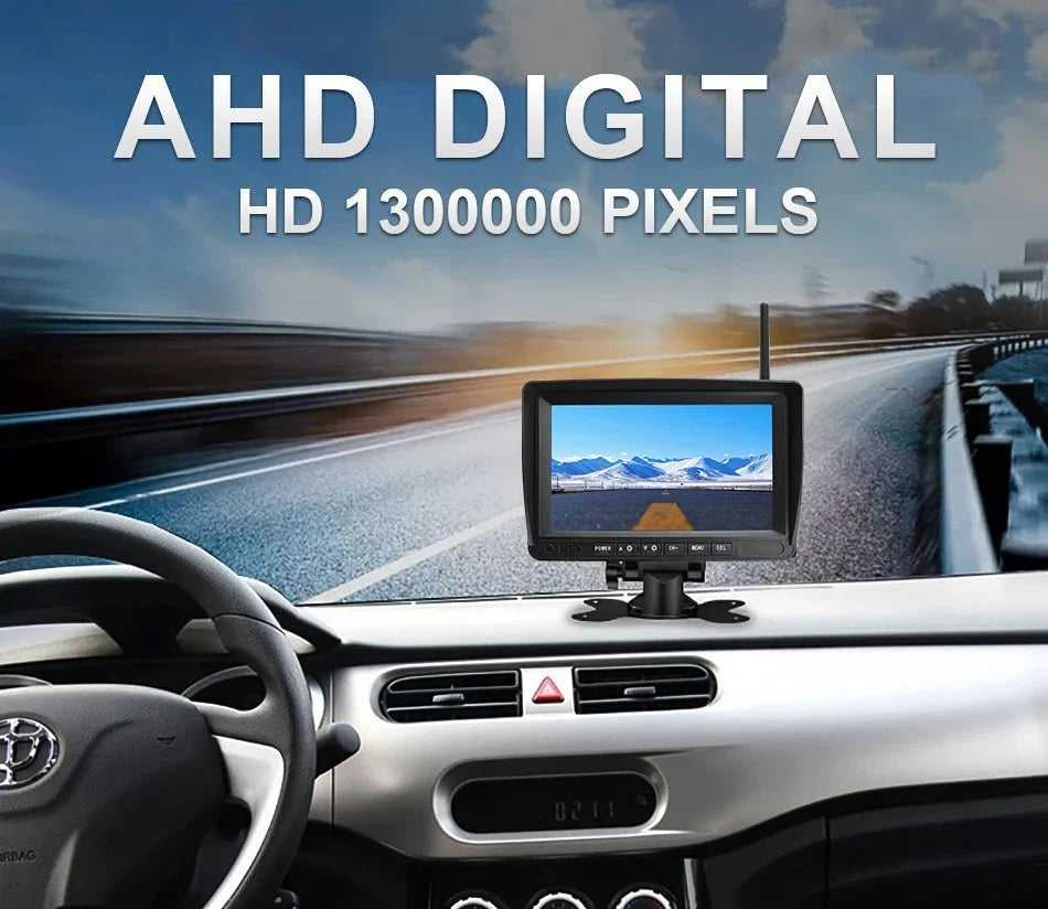 GreenYi 7 Inch 1280x720 AHD Wireless Truck DVR Monitor With Night Vision Camera - stepyours.com