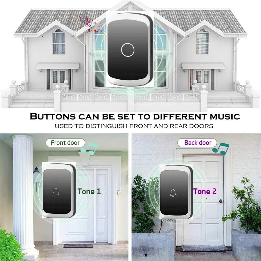 Waterproof Wireless Doorbell Battery Included Plug And Play - stepyours.com