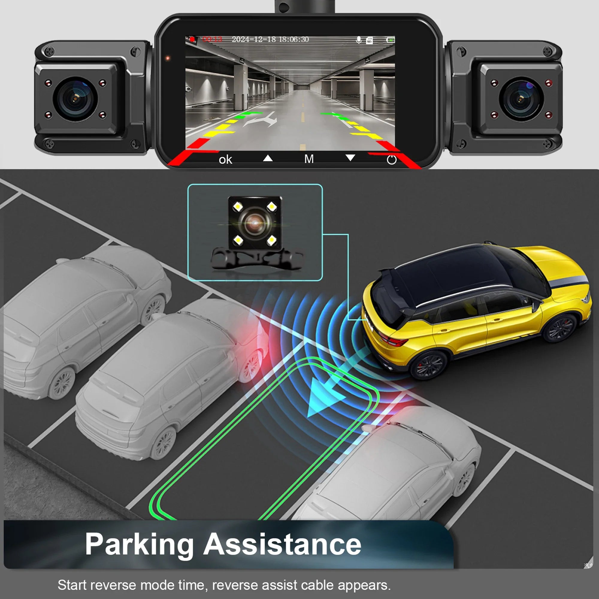 4 Channel Dashcam for Cars WiFi FHD 1080P Night Vision Loop Recording Kit - stepyours.com