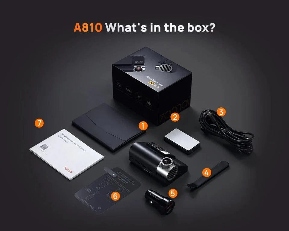 70mai A810 4K Dash Cam HDR GPS ADAS With 4G Parking DVR - stepyours.com