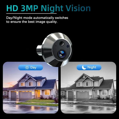 Tuya 3MP Wireless Peephole Camera LCD Screen Night Vision - stepyours.com