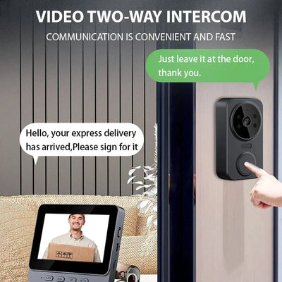 4.3 Inch IPS Wireless Video Doorbell Two Way Intercom - stepyours.com