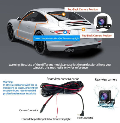 10 Inch 1080P Night Vision Car Dash Cam With Touch Screen And Rear View Mirror - stepyours.com