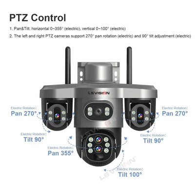 LS Vision 20MP Solar WiFi Surveillance Camera V380 Pro 10X Optical Zoom Outdoor - stepyours.com