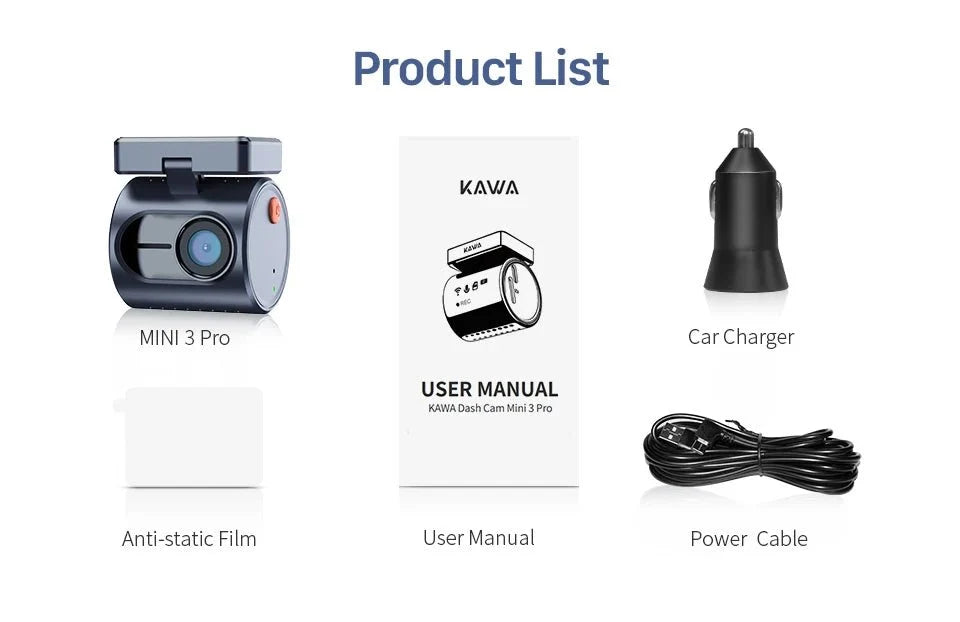 2K Kawa Mini 3 Pro Car Dash Cam With WiFi App Parking Mode And Voice Control - stepyours.com