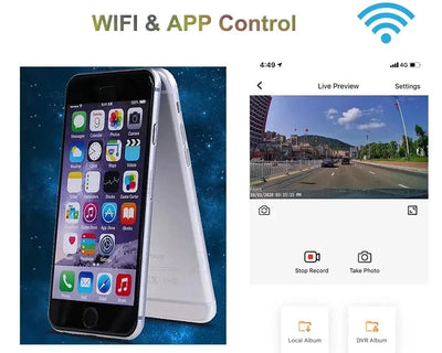 4K 2160P WiFi Car Dash Cam 24H Parking Monitor App Control For All Cars - stepyours.com