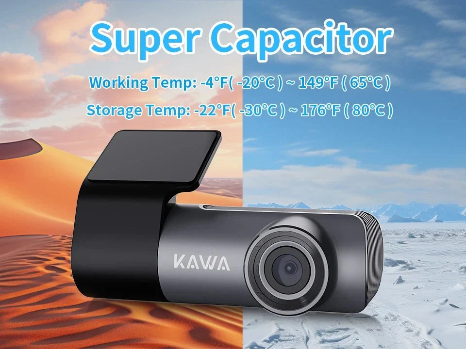 KAWA D5 2K Dash Cam For Car DVR With WiFi Voice Control WDR - stepyours.com