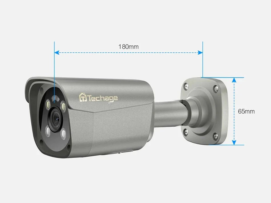 Techage AI PoE 4K Outdoor Security Camera With Two Way Audio For NVR - stepyours.com