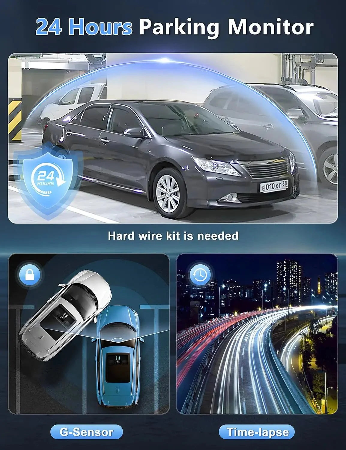 Kocam 4K UHD Dash Cam Dual Lens WiFi Night Vision Front And Rear Parking Monitor - stepyours.com