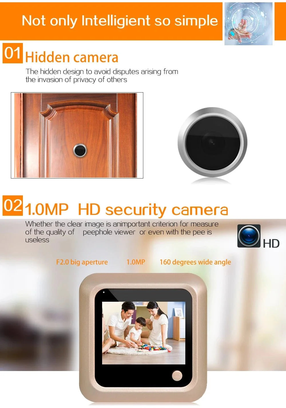 2 4 Inch Hidden Peephole Door Viewer With 120 Degree Camera - stepyours.com