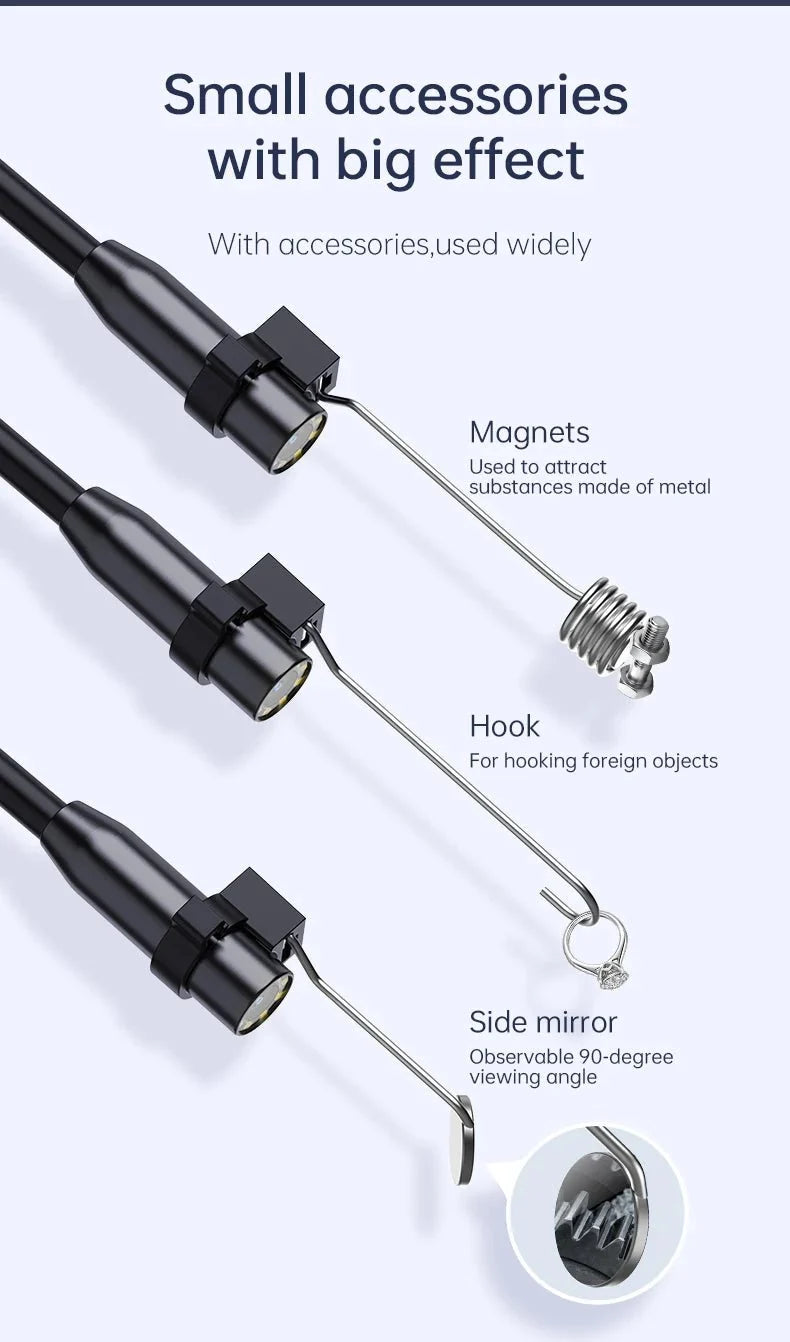 Industrial Endoscope Camera 4.3 Inch IPS Screen 1080P IP67 Waterproof Borescope - stepyours.com