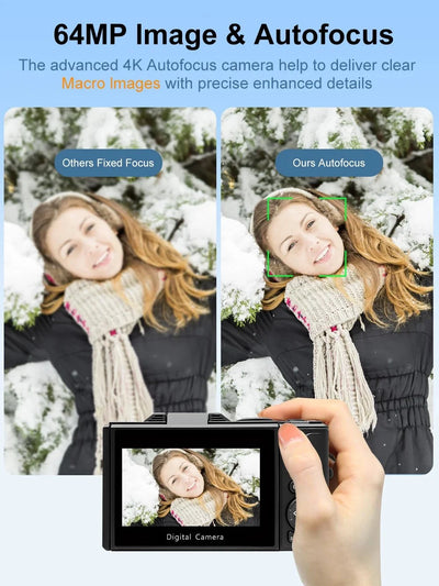 Ourlife AC600 4K Camera 64MP Autofocus 18x Zoom Flip Screen YouTube - stepyours.com