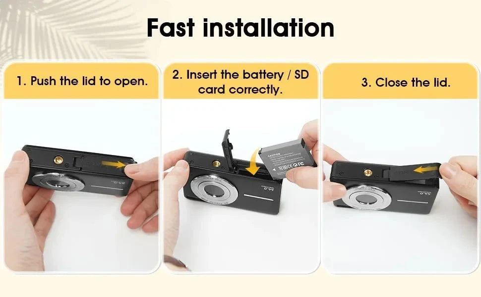 HD 1080P Kids Beginner Camera LCD 16X Zoom Compact Rechargeable - stepyours.com