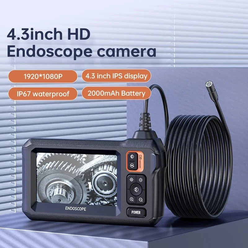 Industrial Endoscope Camera 4.3 Inch IPS Screen 1080P IP67 Waterproof Borescope - stepyours.com