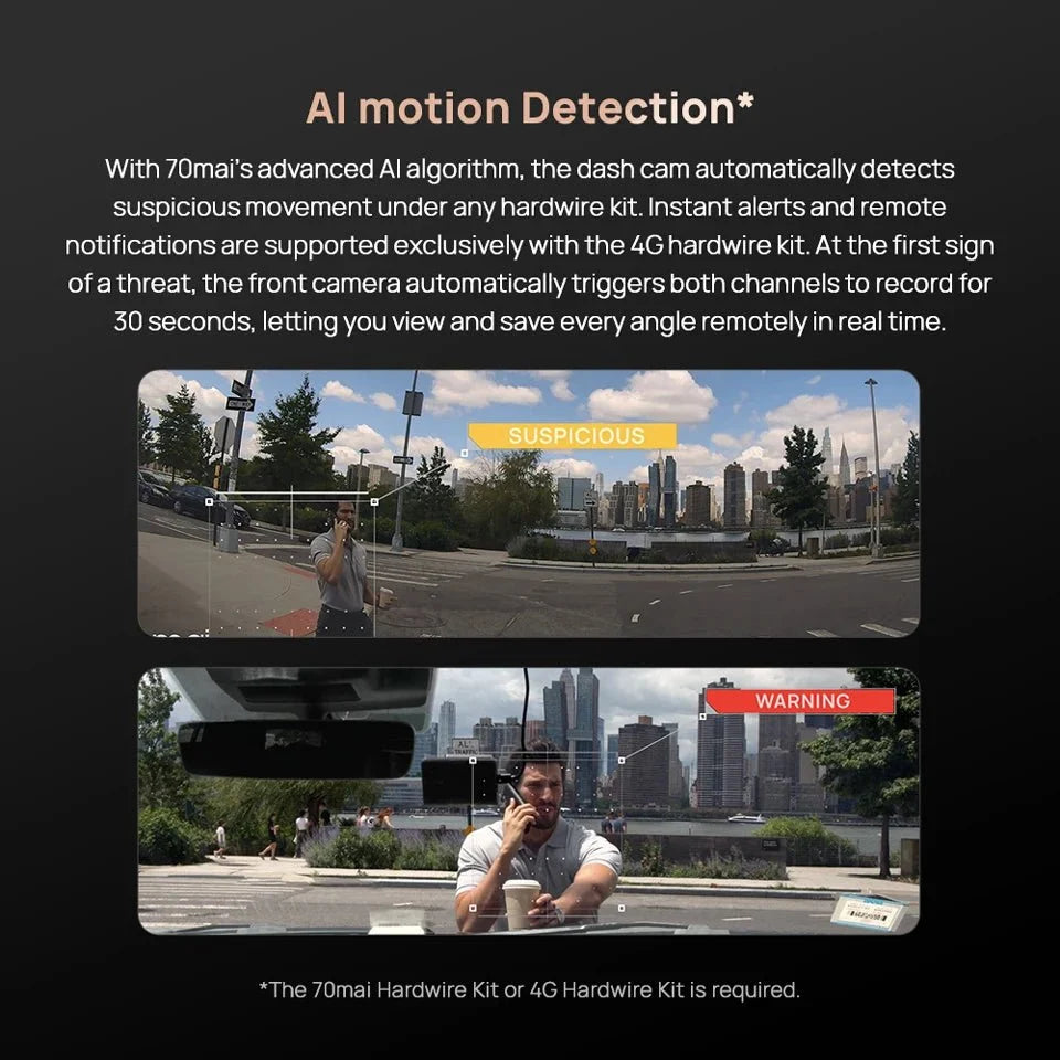 70mai Ultra HD 4K Dash Cam A810 A810S With Built In GPS ADAS 150 Degree FOV - stepyours.com