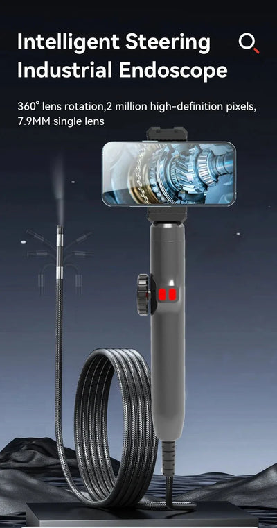 Two - Way 360 Degree Rotating Borescope - 1080P IP67 6mm Probe For Android iOS - stepyours.com