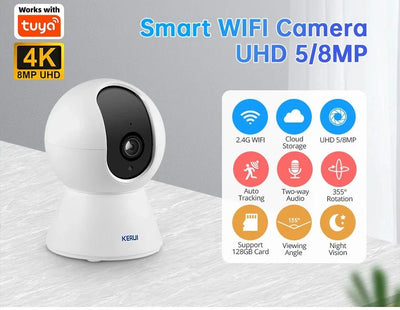 Kerui Mini Indoor Wireless 5MP WiFi IP Camera With Smart Auto Tracking - stepyours.com