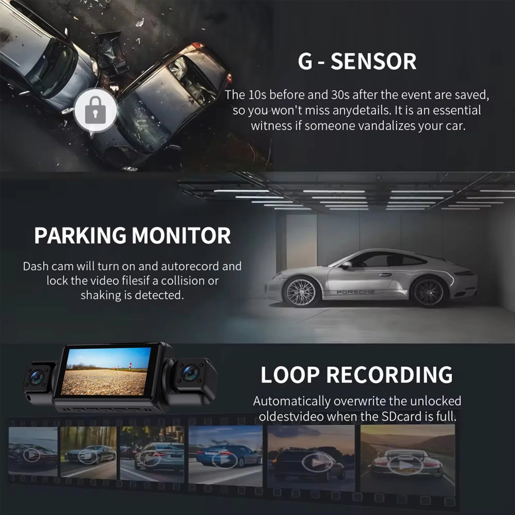 4 Channel WiFi Dash Cam 1080P Front Rear Left Right Night Vision Loop Recording - stepyours.com