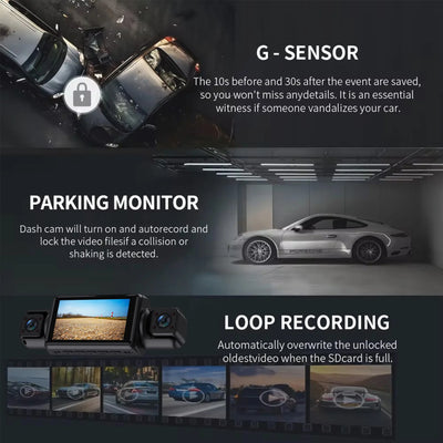 4 Channel WiFi Dash Cam 1080P Front Rear Left Right Night Vision Loop Recording - stepyours.com