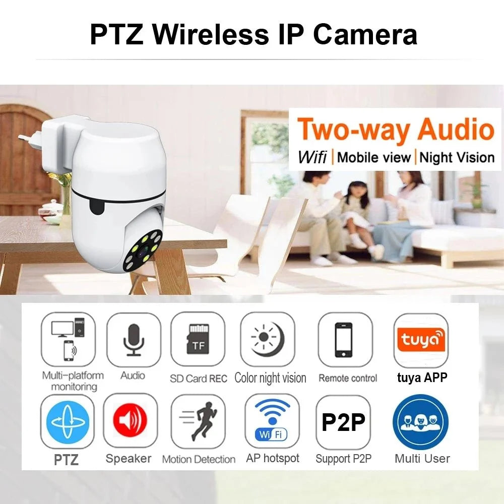 Tuya PTZ IP Camera With Auto Tracking And Wireless Night Vision 1080P - stepyours.com