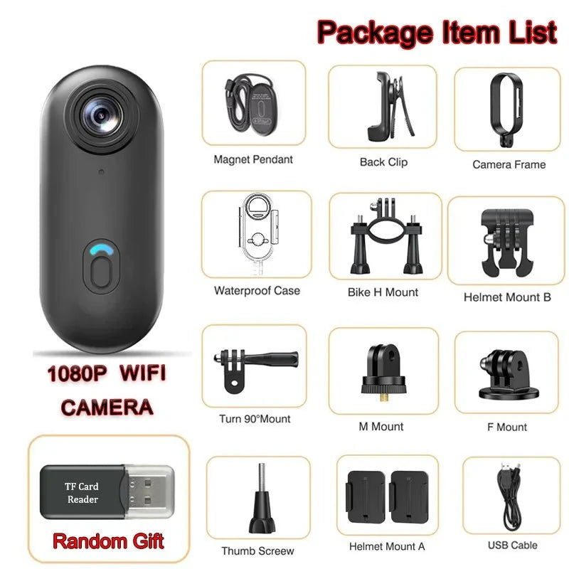 4K Mini WiFi Magnetic POV Action Camera for Sports Waterproof Helmet Cam - stepyours.com