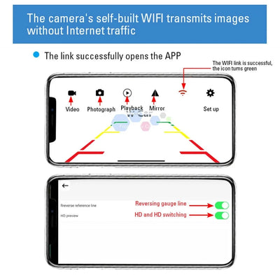 Car Rear View Camera WiFi 170 Degree Wireless Waterproof Backup Camera 12V 24V - stepyours.com