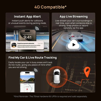 70mai Ultra HD 4K Dash Cam A810 A810S With Built In GPS ADAS 150 Degree FOV - stepyours.com