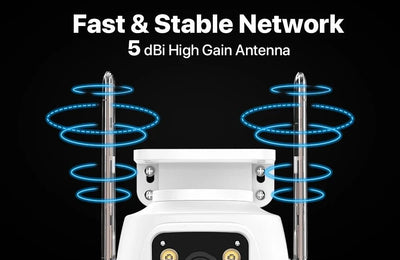 Dual Lens 360 Degree WiFi Camera IP66 Outdoor Security 8MP 4K PTZ - stepyours.com