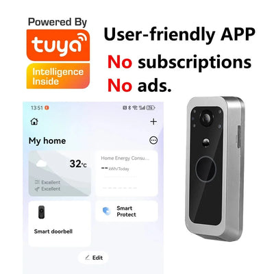 Tuya Wireless 2MP Video Doorbell With 5 Inch Indoor Monitor - stepyours.com