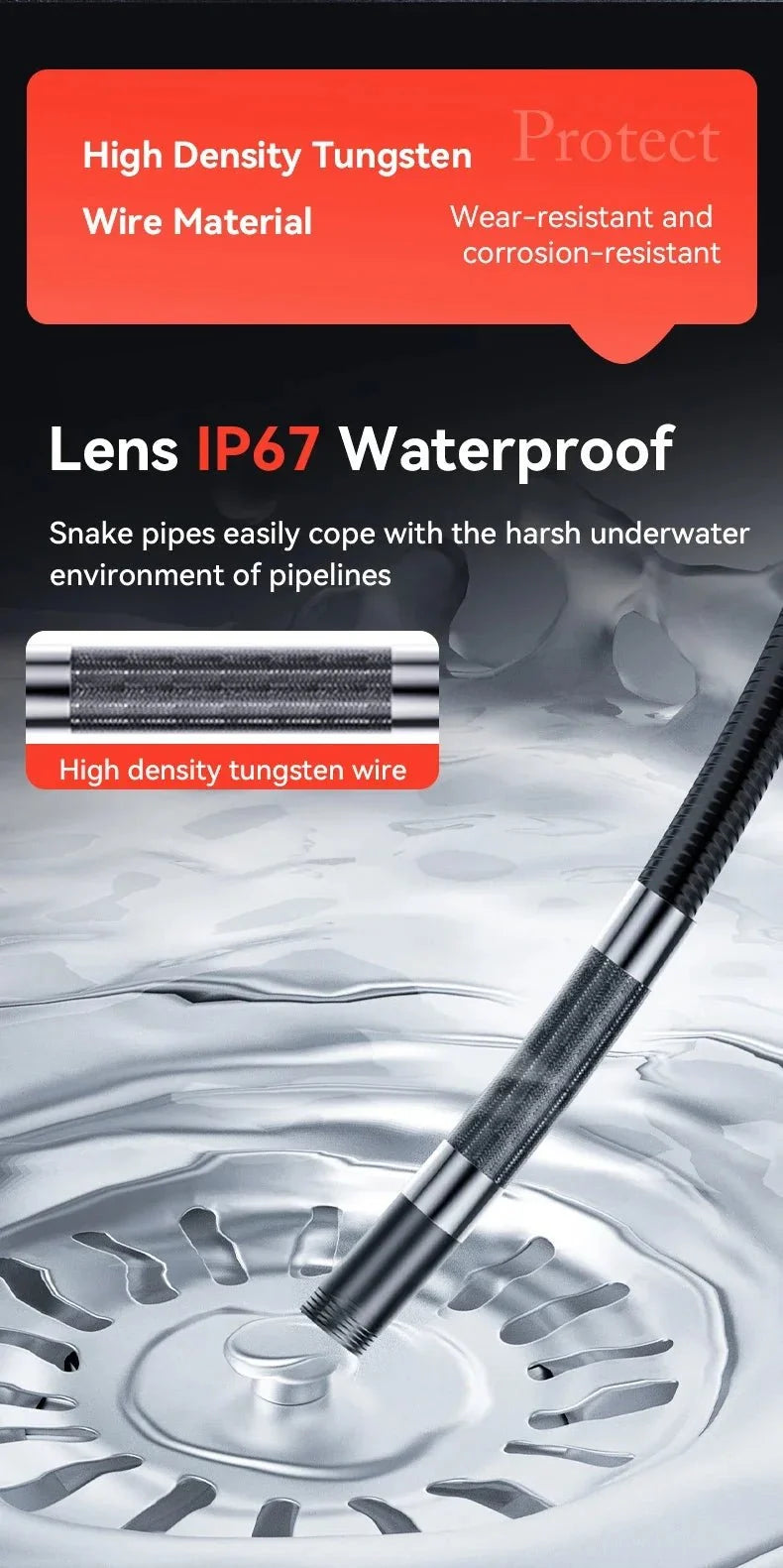 Two - Way 360 Degree Rotating Borescope - 1080P IP67 6mm Probe For Android iOS - stepyours.com