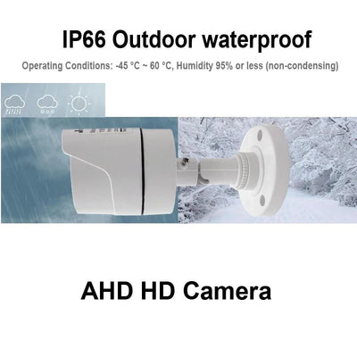 Jienuo 4K AHD CCTV Camera Outdoor Indoor IP66 Night Vision 5MP Home Surveillance - stepyours.com