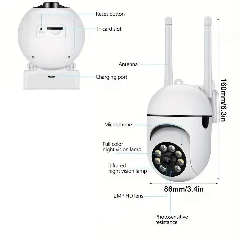 1080P HD PTZ WiFi IP Camera Outdoor Night Vision Waterproof CCTV Surveillance - stepyours.com