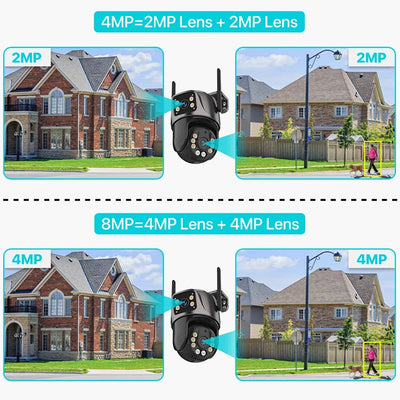 SmartVision 4K 8MP Outdoor WiFi PTZ Camera AI Auto Tracking Dual Lens by stepyours.com