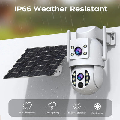 JOOAN S3 Solar Wireless Security Camera - Dual Lens 4K With PIR Hooks - stepyours.com