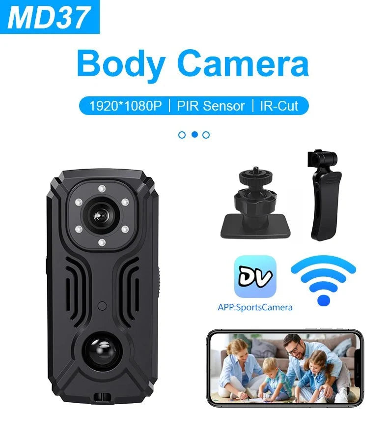MD31 Mini PIR Body Camera 1080P Motion Activated Nanny Cam - stepyours.com