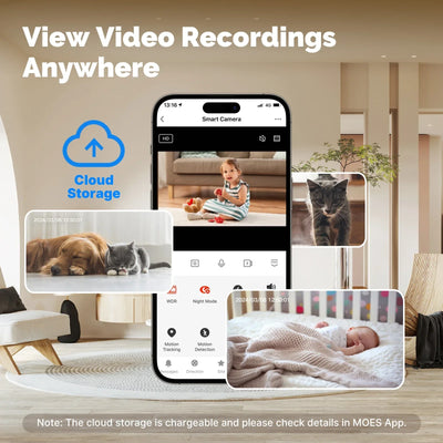 MOES Tuya WiFi Indoor Pan/Tilt Camera - 4MP HD Night Vision And Motion Alerts by stepyours.com
