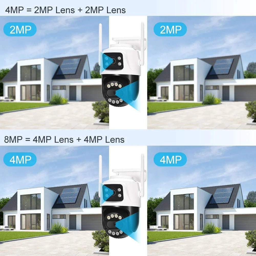 ASECAM 12MP 6K WiFi Outdoor Camera - AI Tracking, 8X Zoom, Dual Screen - stepyours.com